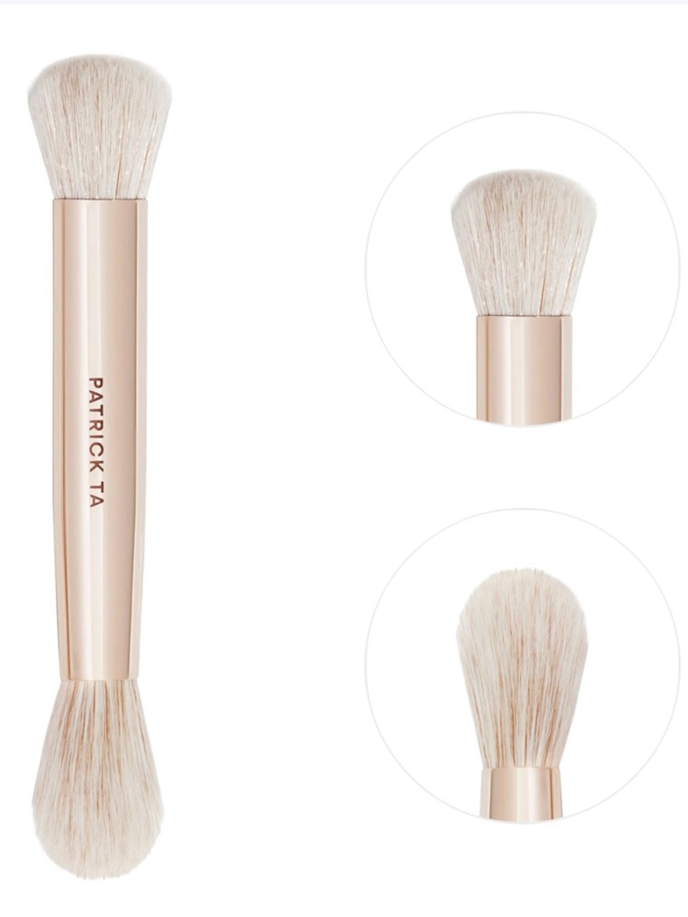Patrick Ta Dual-Ended Face Brush with Rose Gold Handle